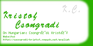 kristof csongradi business card